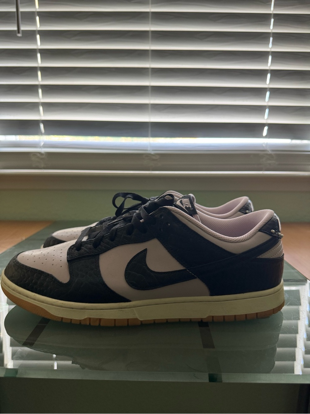 Nike Dunk Low Black and Light Pink Accent Sneakers